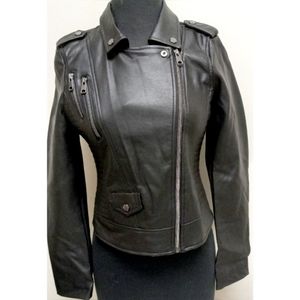 Faux Leather Biker Jacket Size S
